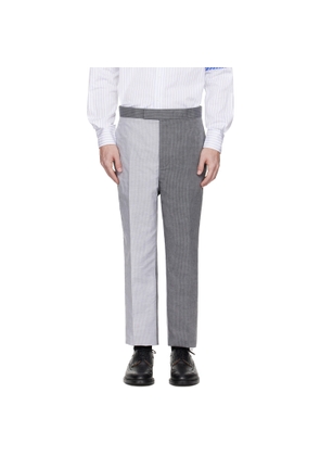 Thom Browne Gray University Stripe Linen Cotton Trousers