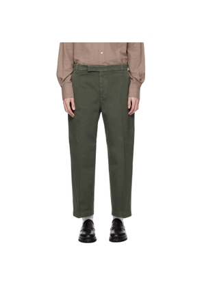 Thom Browne Green Cotton Twill Utility Trousers