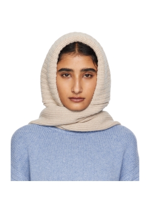 Yves Salomon Beige Hooded Scarf