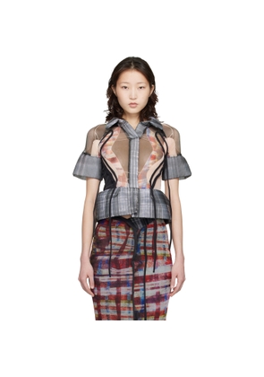 Ottolinger Gray Mesh Padded Blouse
