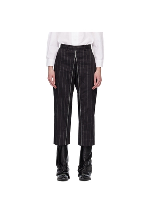 R13 Black Front Zip Trousers