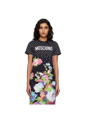 Moschino Black Printed Organic Cotton Jersey T-shirt