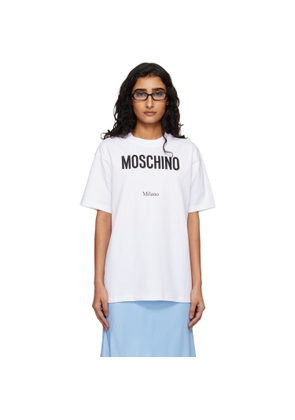 Moschino White Printed Organic Cotton Jersey T-shirt