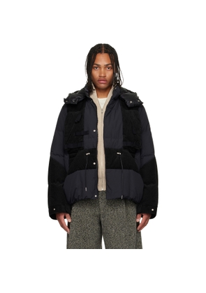 sacai Black Corduroy Down Jacket