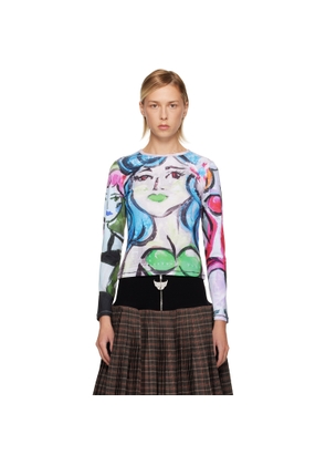 Chopova Lowena Multicolor Painted Pin Up Fitted Jersey T-shirt
