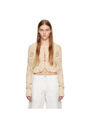 OPEN YY Beige Argyle Cardigan