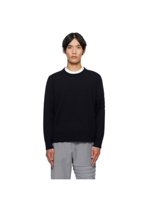 Thom Browne Navy Double Face Crew New 4-Bar Sweater
