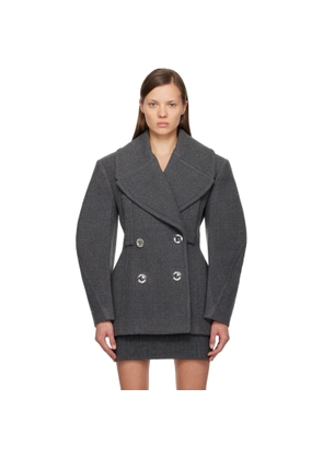 Givenchy Gray Cocoon Peacoat