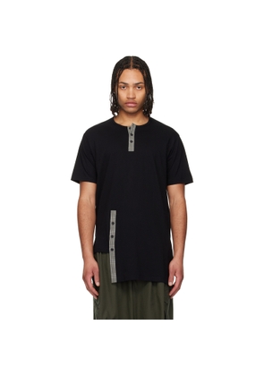 YOHJI YAMAMOTO Black Asymmetrical Henley