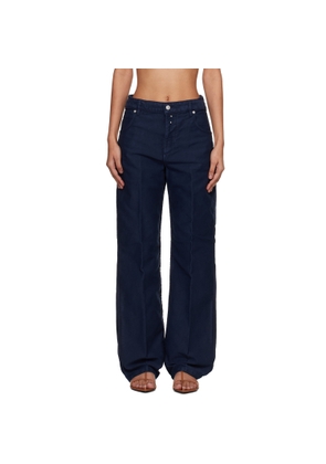 Victoria Beckham Navy Split Utility Trousers