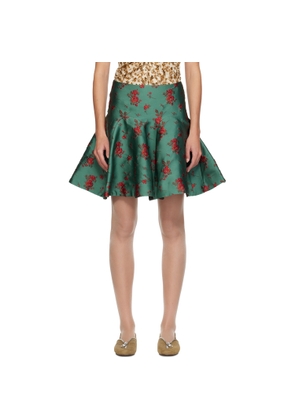 Edward Cuming Green Wallpaper Gala Midi Skirt