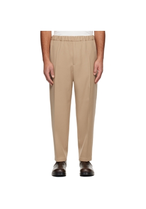 Jil Sander Beige Wool Gabardine Tapered Trousers
