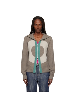 Edward Cuming Brown Vortex Window Sweater