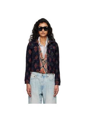 R13 Navy Relaxed Trucker Jacket