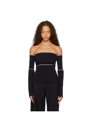 MM6 Maison Margiela Black Off-The-Shoulder Blouse