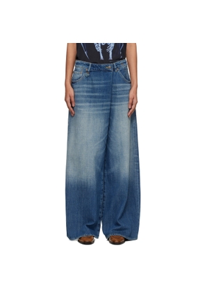 R13 Blue Nico Wrap Jeans