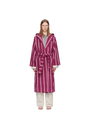 Tekla Burgundy Terry Hooded Bathrobe