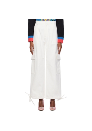 Moschino White Embroidered Jeans