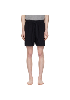 Tekla Black Poplin Pyjama Shorts