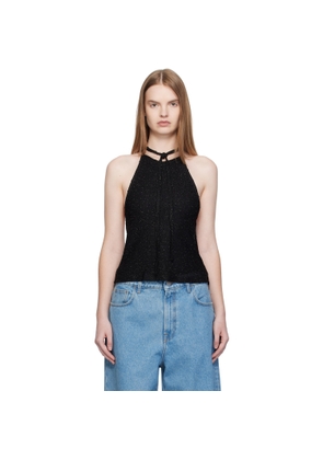 Christopher Esber Black Imber Metallic Halter Top