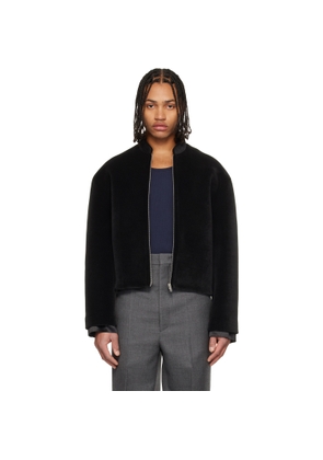 Jil Sander Black Zip Bomber Jacket