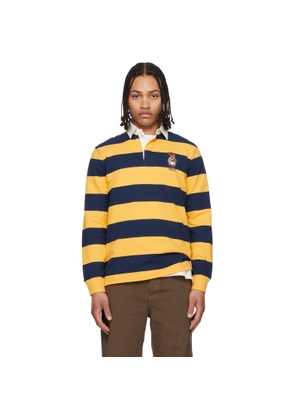 Polo Ralph Lauren Yellow & Navy Classic Fit Polo Bear Rugby Polo