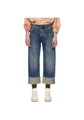 R13 Blue Cuffed X-Boyfriend Jeans