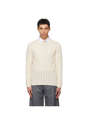 NULLUS Off-White Cube Texture Knit Sweater