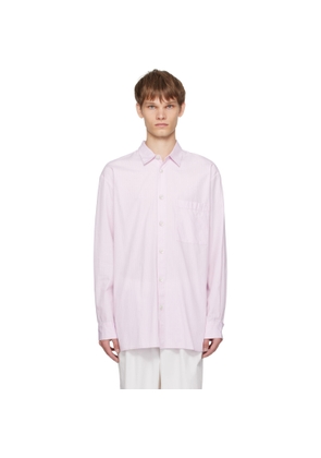 Tekla Pink Poplin Long Sleeve Pyjama Shirt