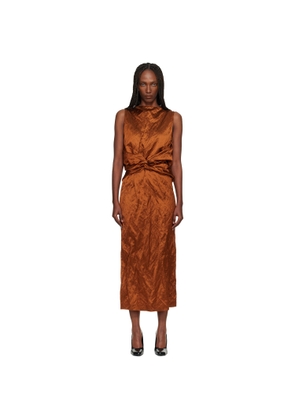 Lanvin Orange Back Cape Maxi Dress