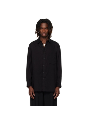 YOHJI YAMAMOTO Black Cellulose Lawn Double Collar Shirt