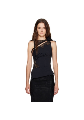 Coperni Black Lace Flower Top