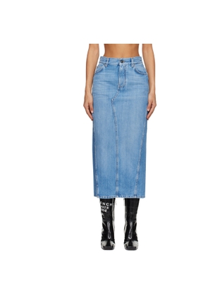 Givenchy Blue Slit Denim Maxi Skirt