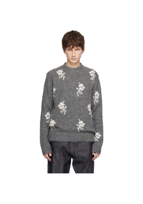 Jil Sander Gray Wool Blend Crew-Neck Sweater