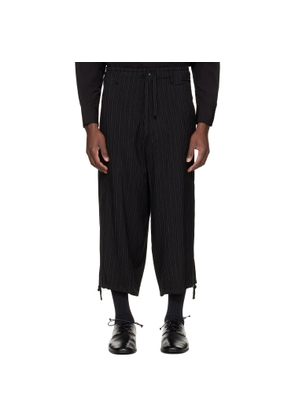 YOHJI YAMAMOTO Black Thin Stripe Trousers