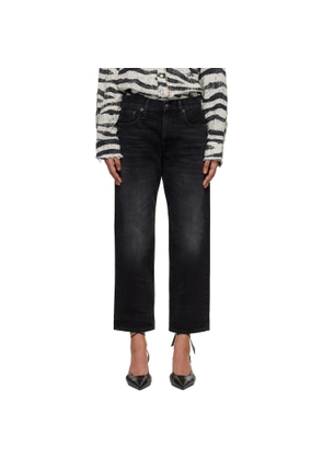 R13 Black Wash Boyfriend Jeans