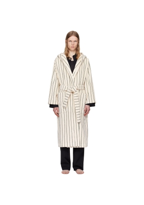 Tekla Off-White & Green Terry Hooded Bathrobe