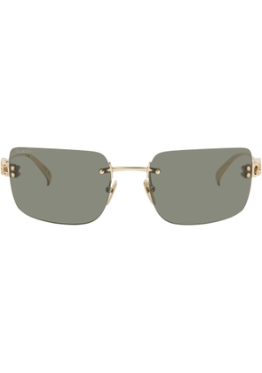 Gucci Gold Block Bending Sunglasses