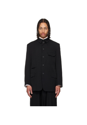 YOHJI YAMAMOTO Black Wool Gabardine Army Blazer