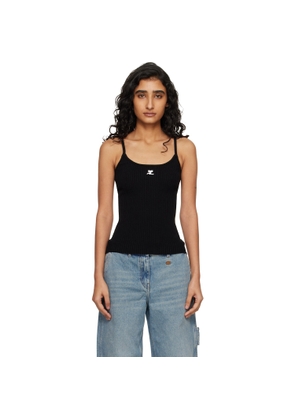 Courrèges Black Reedition Rib Knit Tank Top
