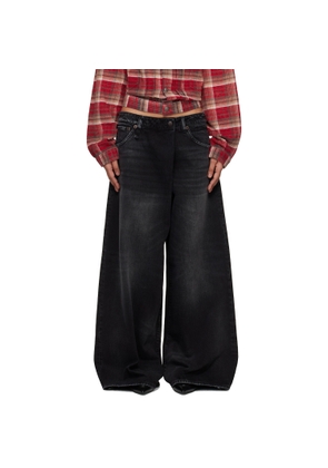 R13 Black Nico Wrap Jeans