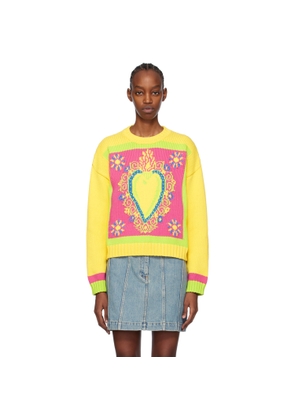 Moschino Yellow Intarsia Sweater