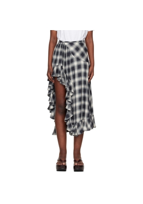 Collina Strada Black & White Lightweight Flannel Florist Midi Skirt