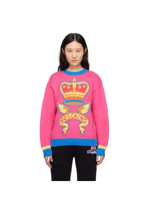 Moschino Pink & Yellow Jacquard Sweater