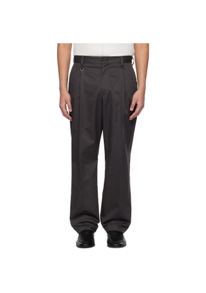 YOHJI YAMAMOTO Gray Neighborhood Edition Tuck Work Trousers