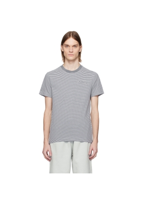 Burberry White & Gray Striped Cotton T-shirt