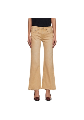 R13 Khaki Joan Cropped Flare Jeans