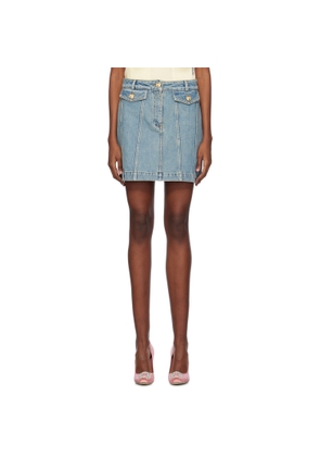 Moschino Blue Faded Denim Miniskirt