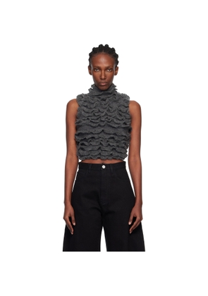 ALAÏA Gray Ruffled Vest