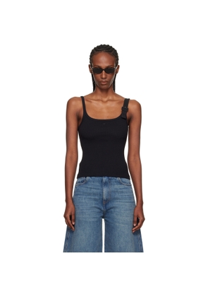 Courrèges Black Buckle 90's Rib Tank Top